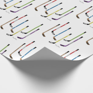 Colorful Hockey Sticks Wrapping Paper