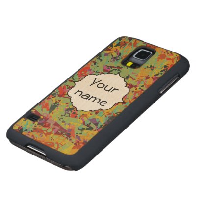Colorful holes texture carved maple galaxy s5 case
