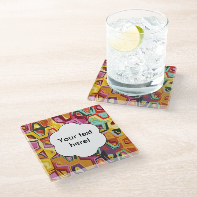 Colorful holes texture glass coaster (Angled)