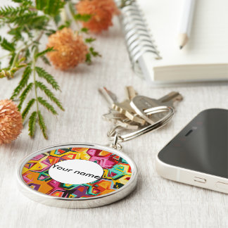Colorful holes texture keychain