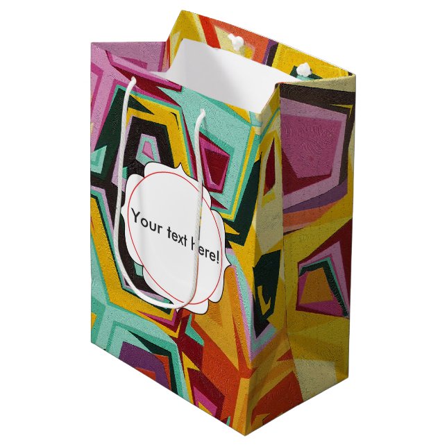Colorful holes texture medium gift bag (Front Angled)