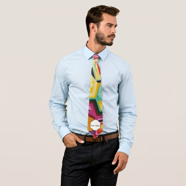 Colorful holes texture neck tie (In Situ)