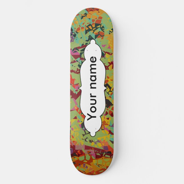 Colorful holes texture skateboard deck (Front)