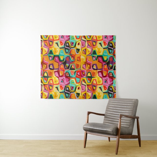 Colorful holes texture tapestry (In Situ (Horizontal))