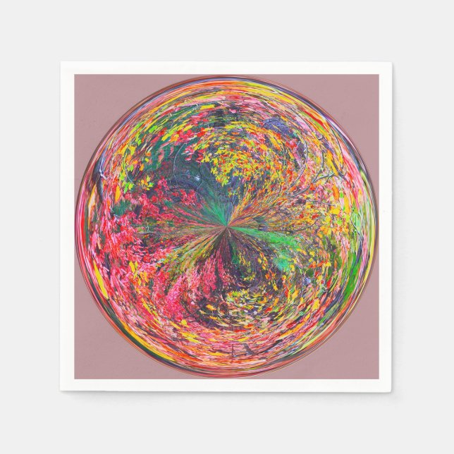 Colorful Holiday Ball Cocktail Napkin (Front)