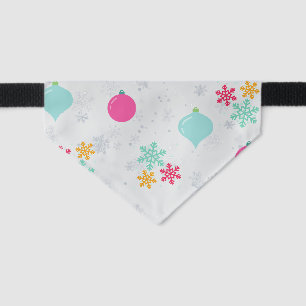 Colorful Holiday Flakes Pet Bandana Collar