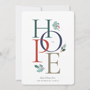 Colorful Holiday Hope Modern Botanical Berry Card