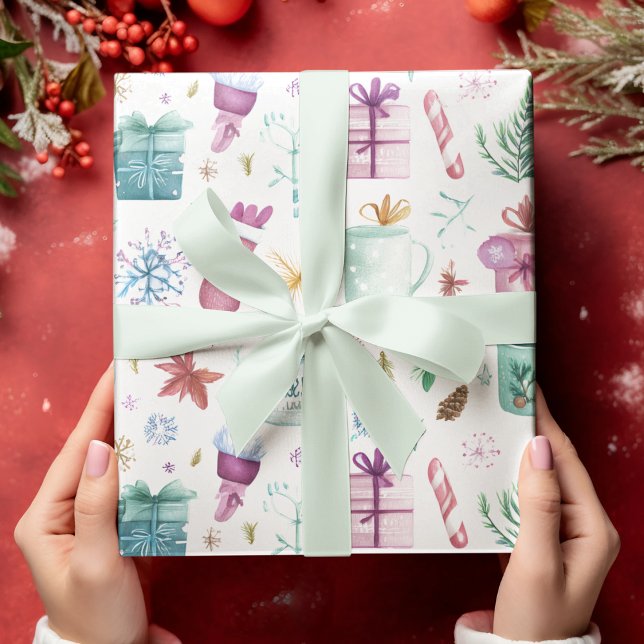 Colorful Holiday Joy – Watercolor Wrapping Paper (Creator Uploaded)
