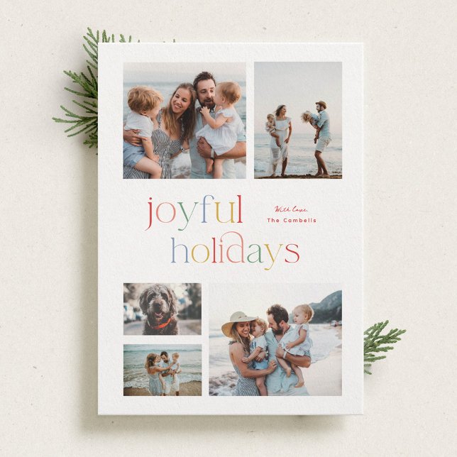 Colorful Holiday Joyful Typography Photo Card (Creator Uploaded)