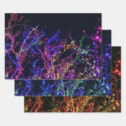 Colorful Holiday Lights Wrapping Paper Sheets