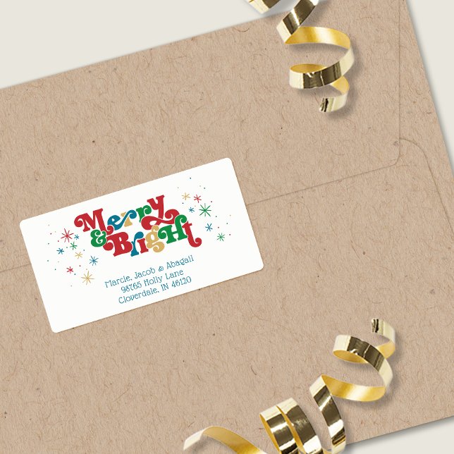 Colorful Holiday Merry Bright Label (Creator Uploaded)