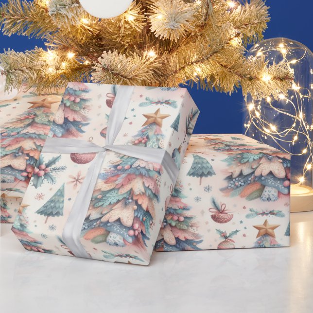 Colorful holiday motif wrapping paper (Holidays)