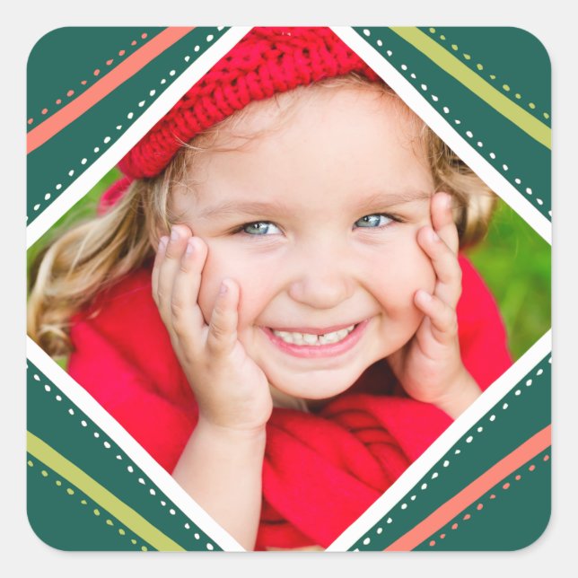 Colorful Holiday Photo Sticker (Front)