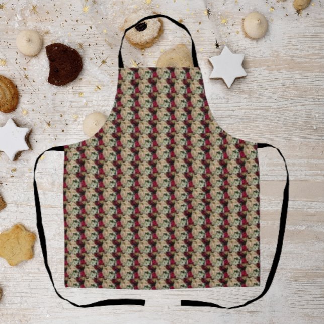 Colorful Holiday Poinsettias Pattern Apron (In Situ Holiday)