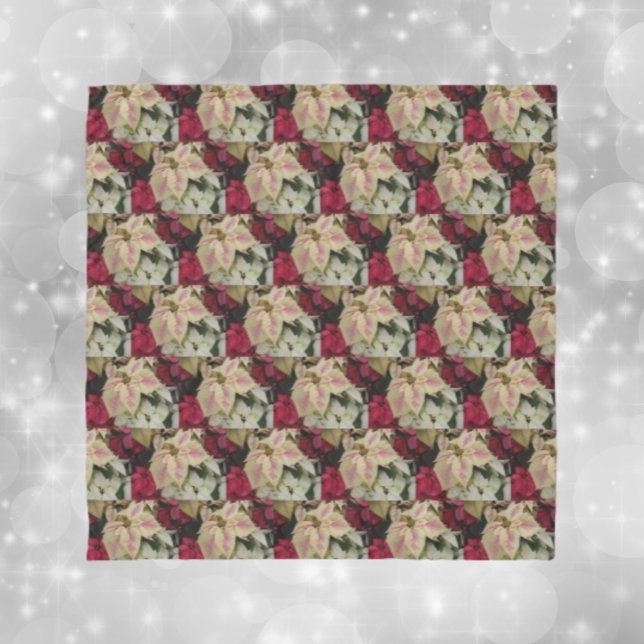 Colorful Holiday Poinsettias Pattern Scarf (In Situ)