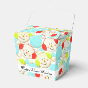 Colorful Holidays Snowmen Favor Boxes