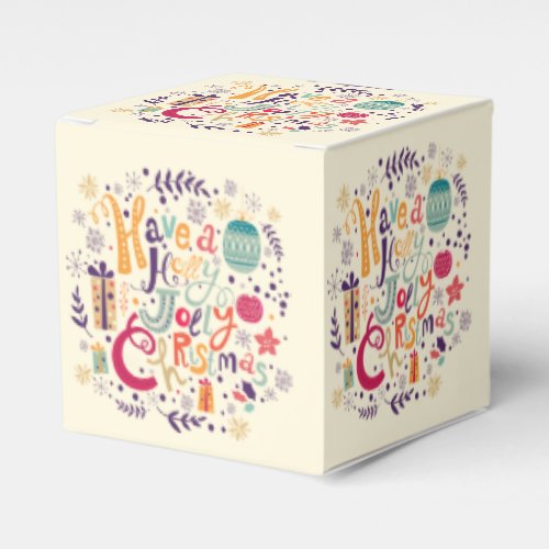 Colorful Holly Jolly Christmas Favor Boxes