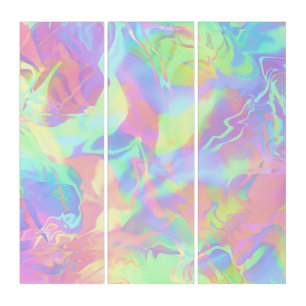 Colorful Holographic Abstract Triptych