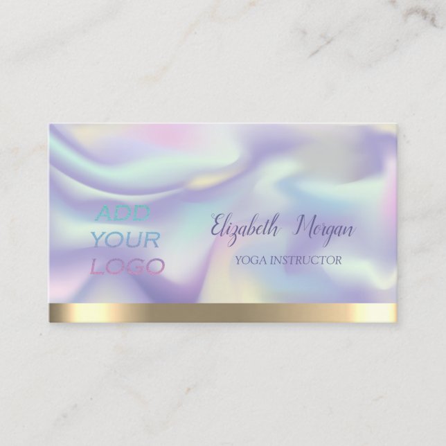 Colorful Holographic, Add Your Logo Business Card (Front)
