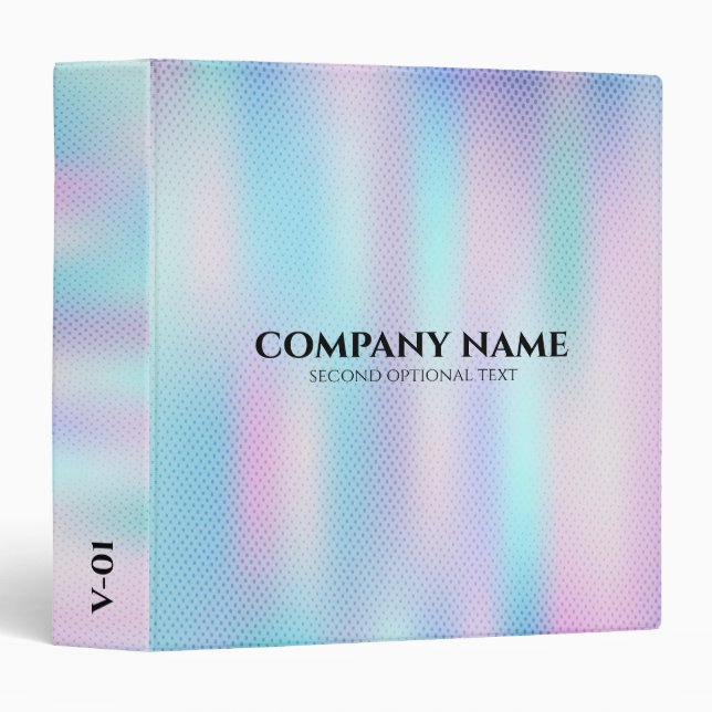 Colorful holographic background 3 ring binder (Front/Spine)