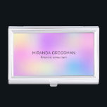 Colorful holographic background business card case<br><div class="desc">Image of pastel tones holographic background modern iridescent design no. 3. Dreamy blend of purple,  blue and pink tones.</div>