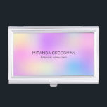 Colorful holographic background business card case<br><div class="desc">Image of pastel tones holographic background modern iridescent design no. 3. Dreamy blend of purple,  blue and pink tones.</div>