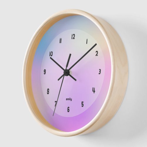 Colorful holographic background clock