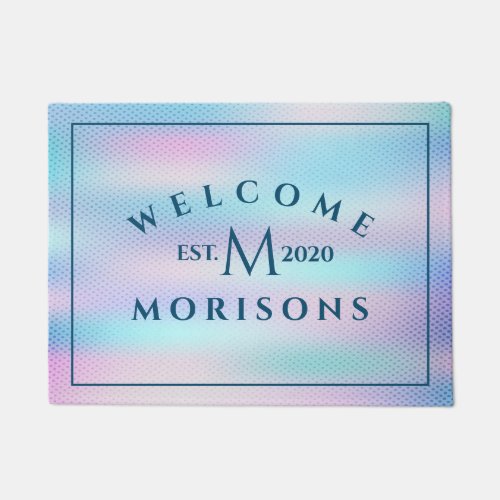Colorful holographic background doormat