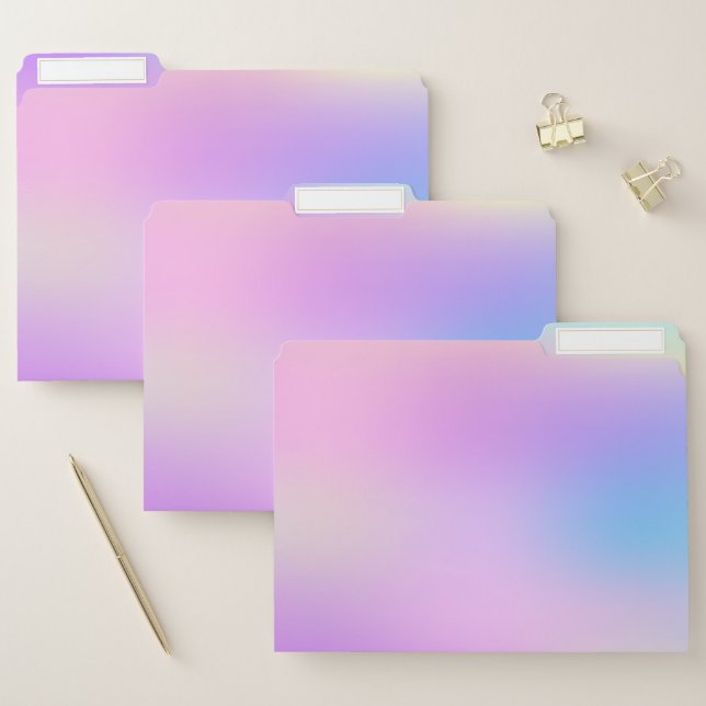 Colorful holographic background file folder (Set)