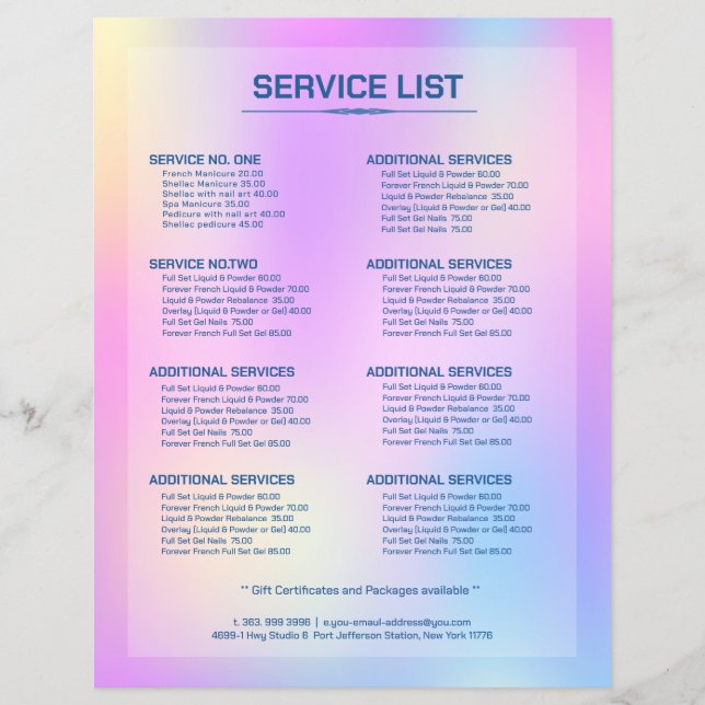 Colorful holographic background flyer (Front)