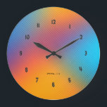 Colorful holographic background large clock<br><div class="desc">Colorful holographic blurred background modern abstract design.</div>