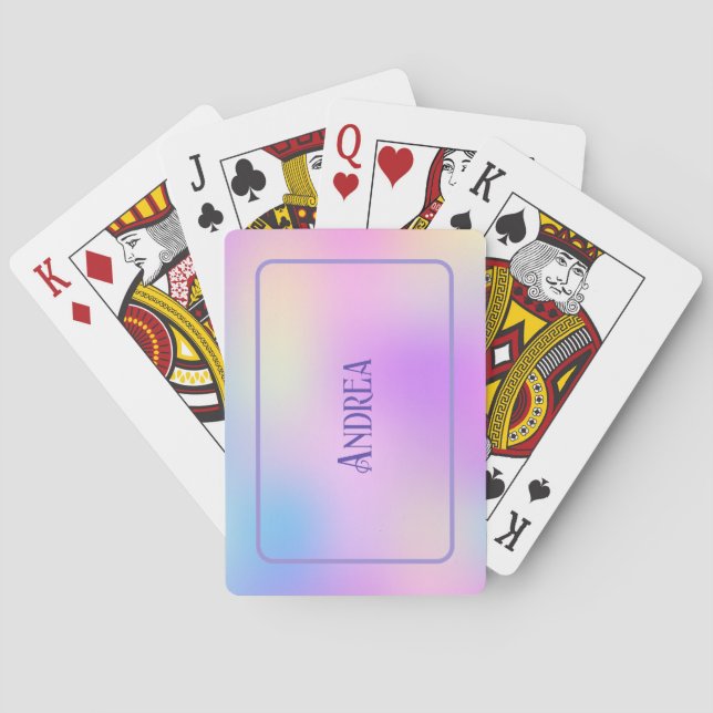 Colorful holographic background poker cards | Zazzle