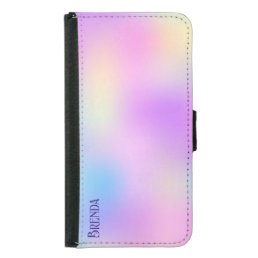 Colorful holographic background samsung galaxy s5 wallet case