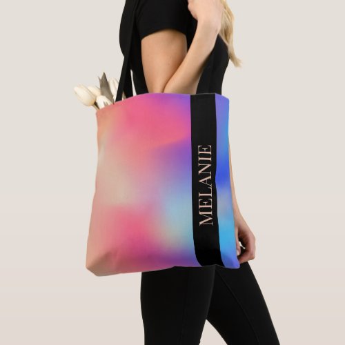 Colorful holographic background tote bag