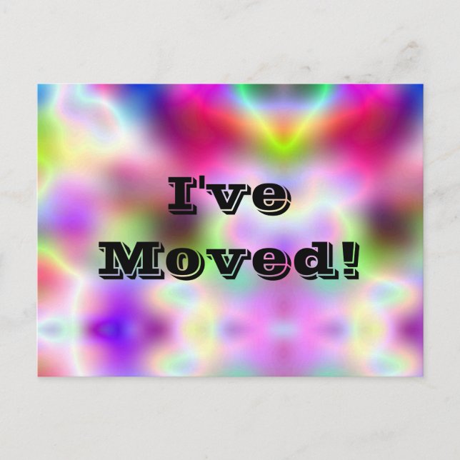 Colorful Holographic Change of Address Postcard (Front)