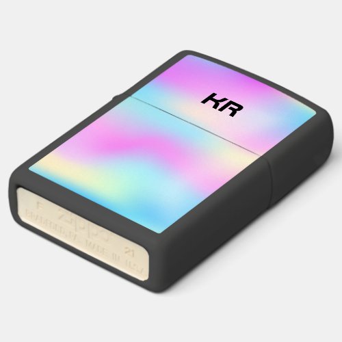 Colorful holographic modern background monogram zippo lighter