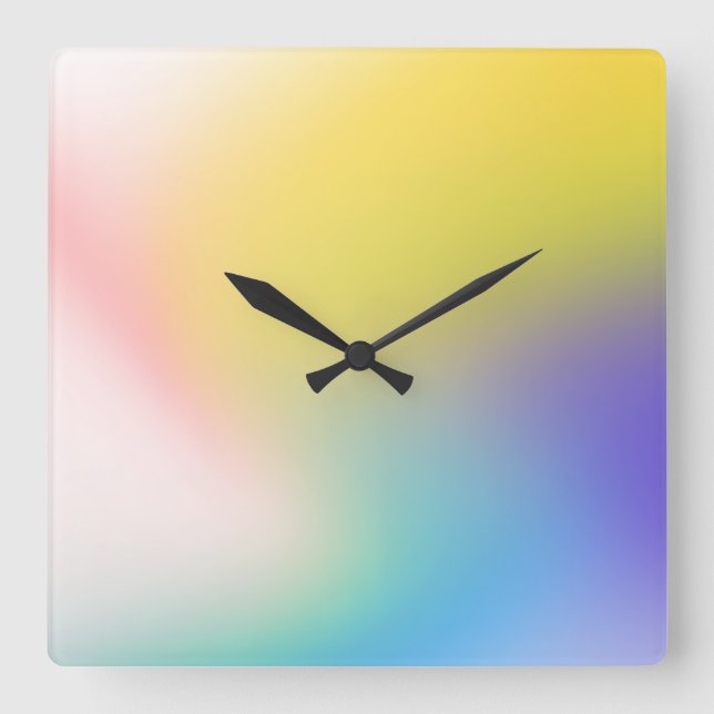 Colorful Holographic Square Wall Clock (Front)