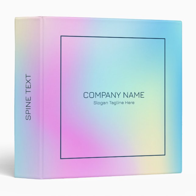 Colorful holographic texture background 3 ring binder (Front/Spine)