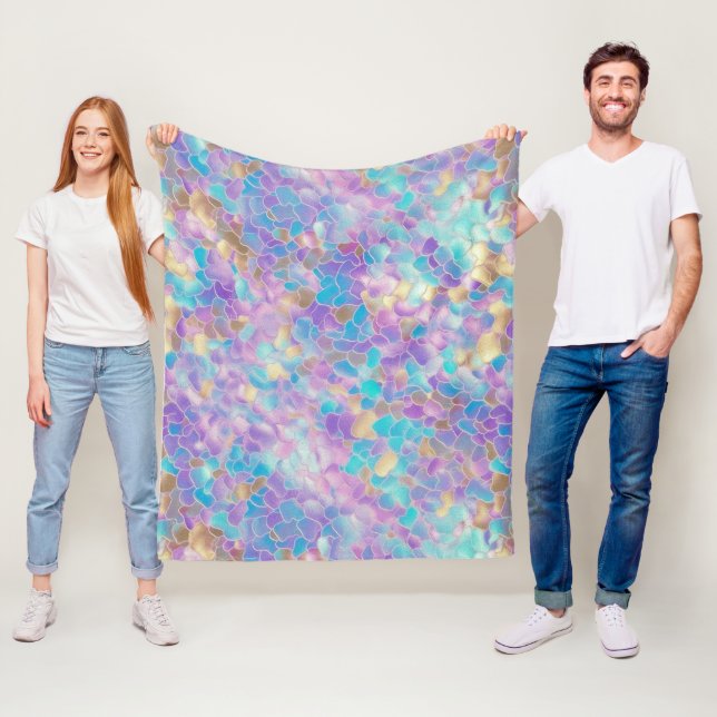 Colorful Holographic Texture Fleece Blanket (In Situ)
