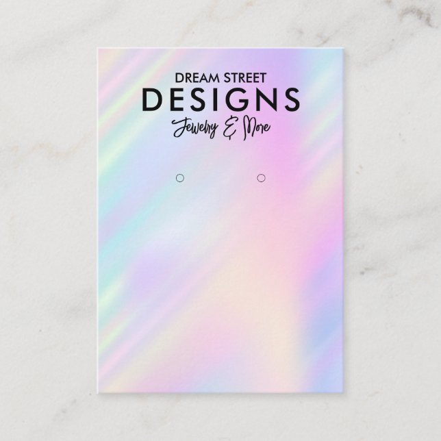 Colorful Holographic Trendy Earring Display Card (Front)
