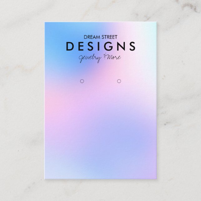 Colorful Holographic Trendy Earring Display Card (Front)