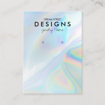 Colorful Holographic Trendy Earring Display Card by TwoTravelledTeens at Zazzle
