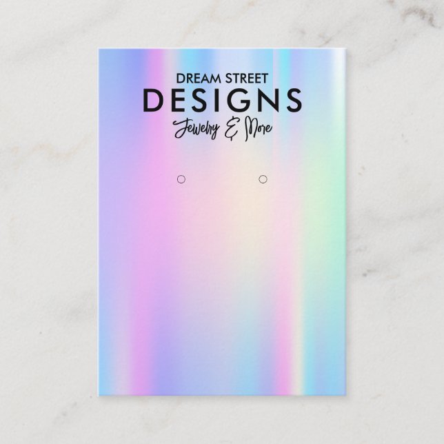 Colorful Holographic Trendy Earring Display Card (Front)
