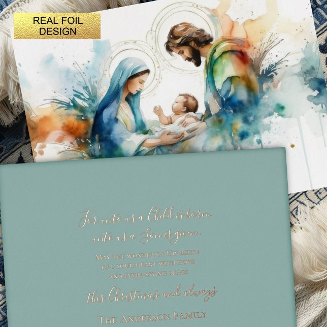 Colorful Holy Family Foil Holiday Card (Creator Uploaded)