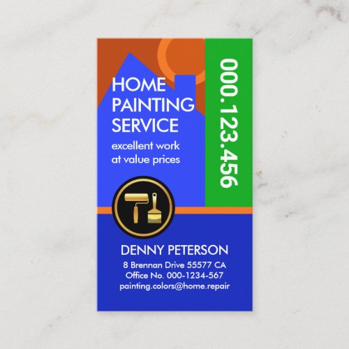 Colorful Home Painting Building Business Card