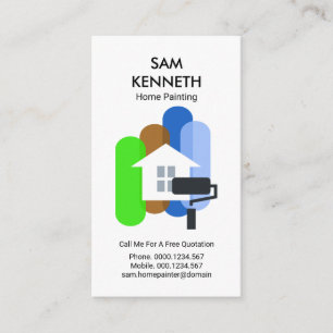 Colorful Home Painting Stripes Painting Painter Business Card