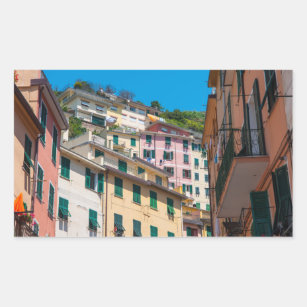 Colorful Homes in Cinque Terre Italy Rectangular Sticker