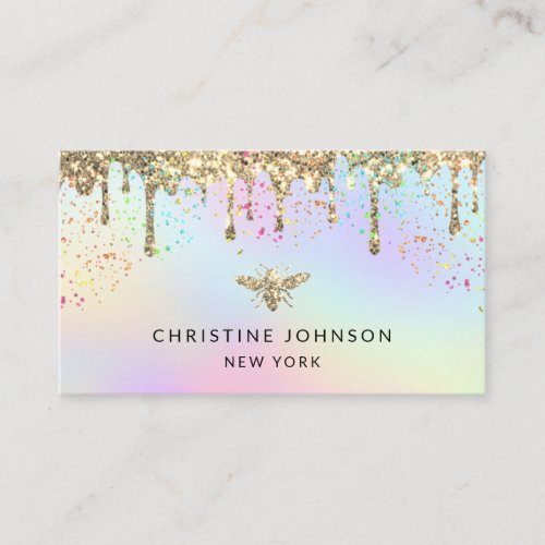 colorful honey bee business card