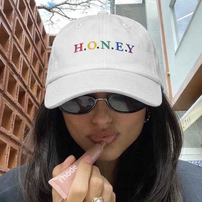 Colorful HONEY Embroidered Baseball Cap (Creator Uploaded)