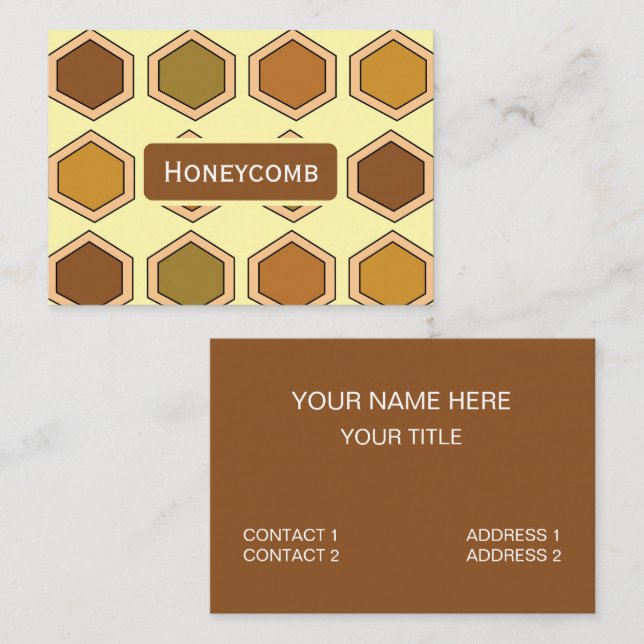 Colorful Honeycomb Beekeeper  Business Card (Front/Back)